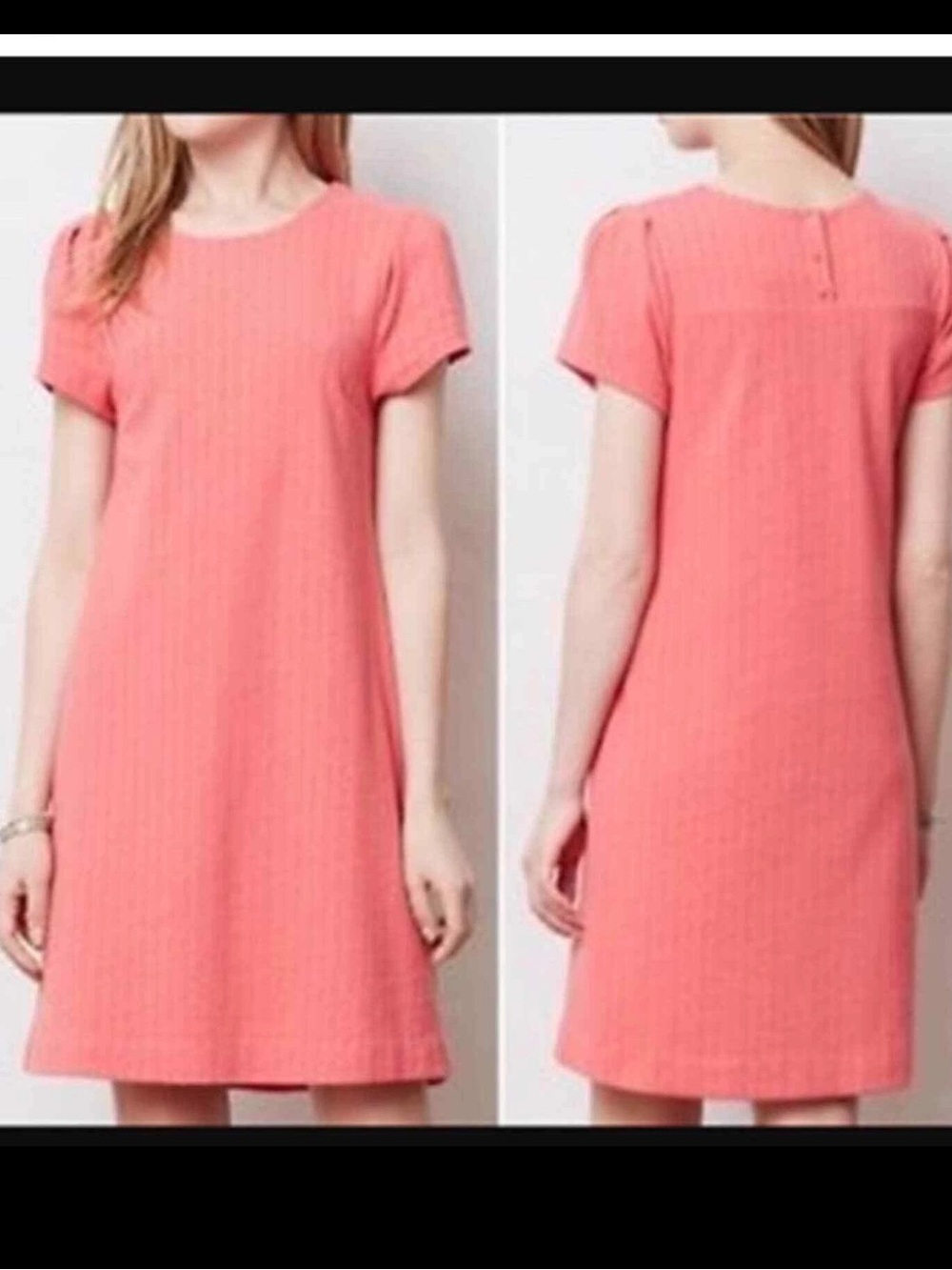 Maeve diamond pattern small Classic Short-Sleeve Coral Swing Dress